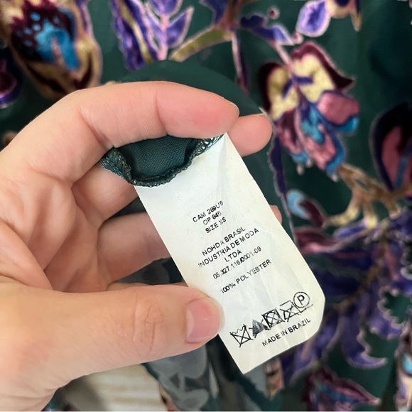 PatBo Burnout Sheer Velvet Blouse Floral Popover Preppy Boho Classy Womens XS - Picture 4 of 5